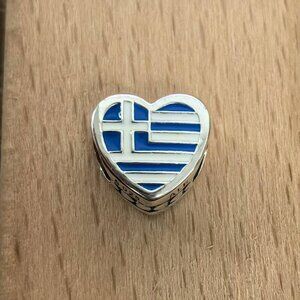 Pandora Greece Exclusive Travel Heart Charm Pendant, S925 Silver Bracelets